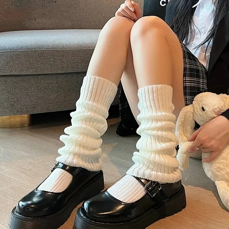 1 Pair Knit Bubble Leg Warmers JK Lolita Y2K Punk Gothic Crochet Boot Cuffs – 40/50/70 cm (15.7/19.7/27.6 in)