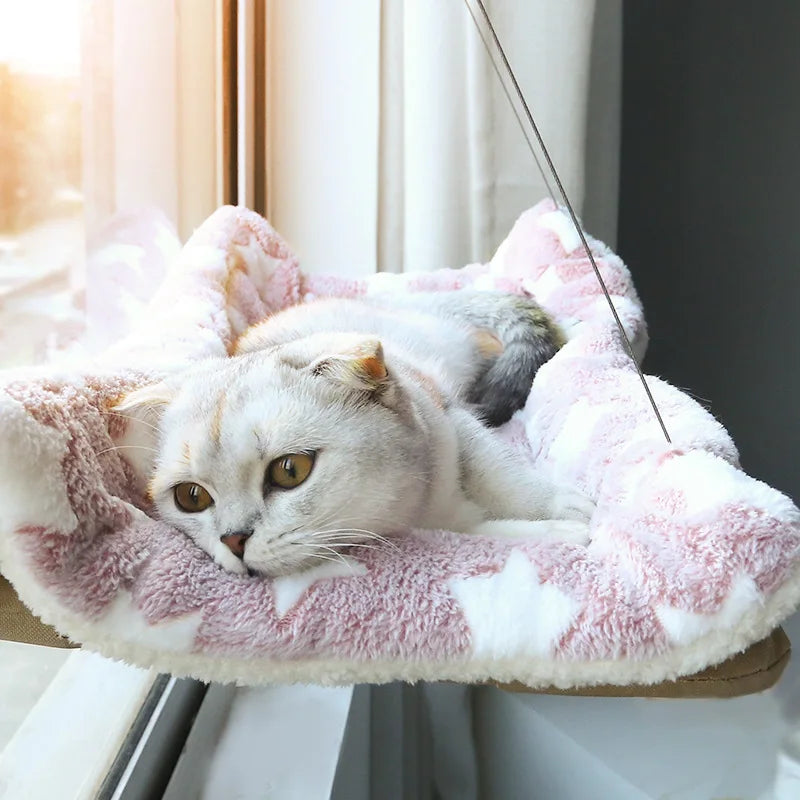 Window-Mounted Cat Hammock 55×35 cm (21.7×13.8 in) Hanging Cat Bed for Cats & Kittens — Supports up to 20 kg (44 lb)