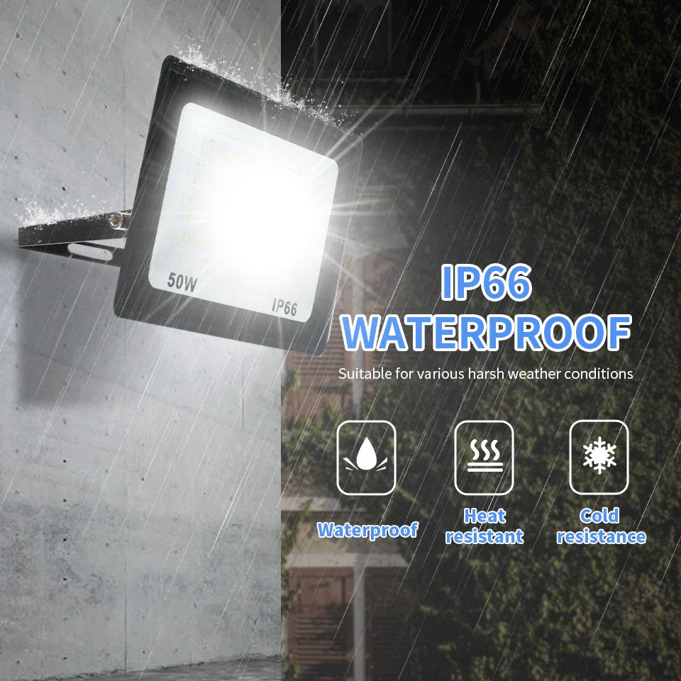 LED Flood Light 10W-150W IP66 Waterproof Outdoor Spotlight - Garden & Wall LED Light (AC 110-240V)