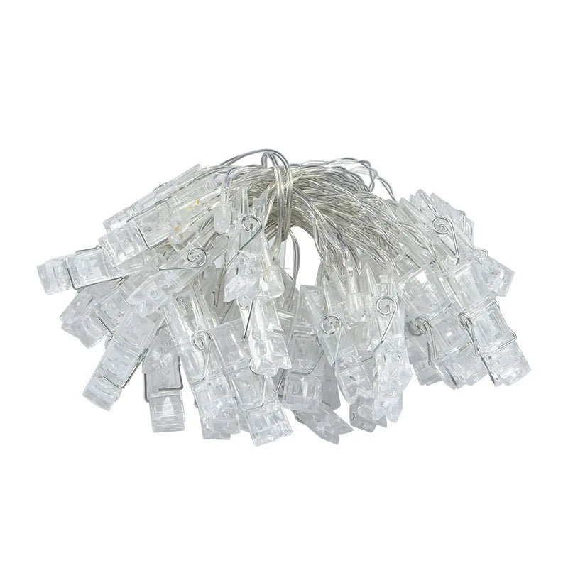3M (9.8ft) 20 LED Photo Clip Fairy String Lights - Battery Operated Card Holder Garland for Christmas Wedding Party