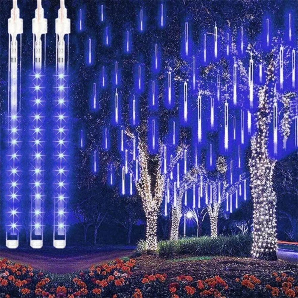 50cm (19.7in) 8-Tube LED Meteor Shower Rain String Lights - EU Plug Outdoor Fairy Garden Lights for Wedding & Christmas