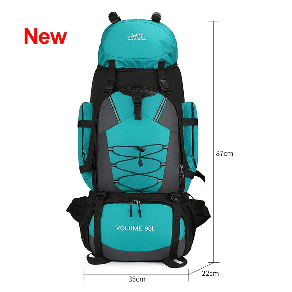 90L Waterproof Hiking & Camping Backpack — Large Capacity Trekking Rucksack for Travel (Unisex)