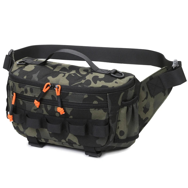 Tactical Waterproof Chest Waist Bag - Fishing & Outdoor Molle Crossbody Pack 30 x 11 x 20 cm (11.8 x 4.3 x 7.9 in)