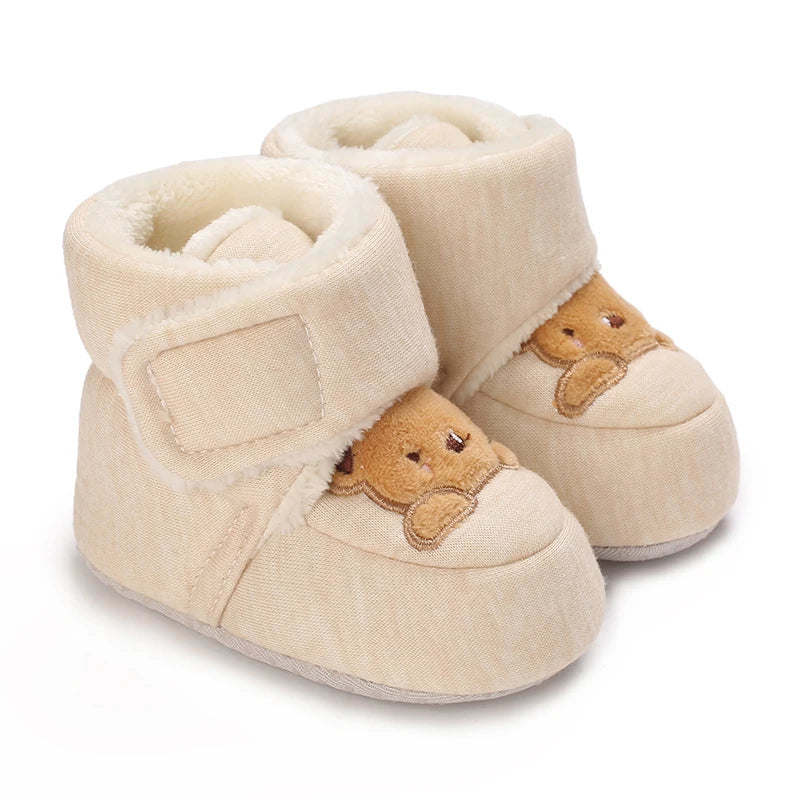 Winter Baby Boots Cartoon Soft-Sole Anti-Slip Warm Toddler Walking Booties for Boys & Girls