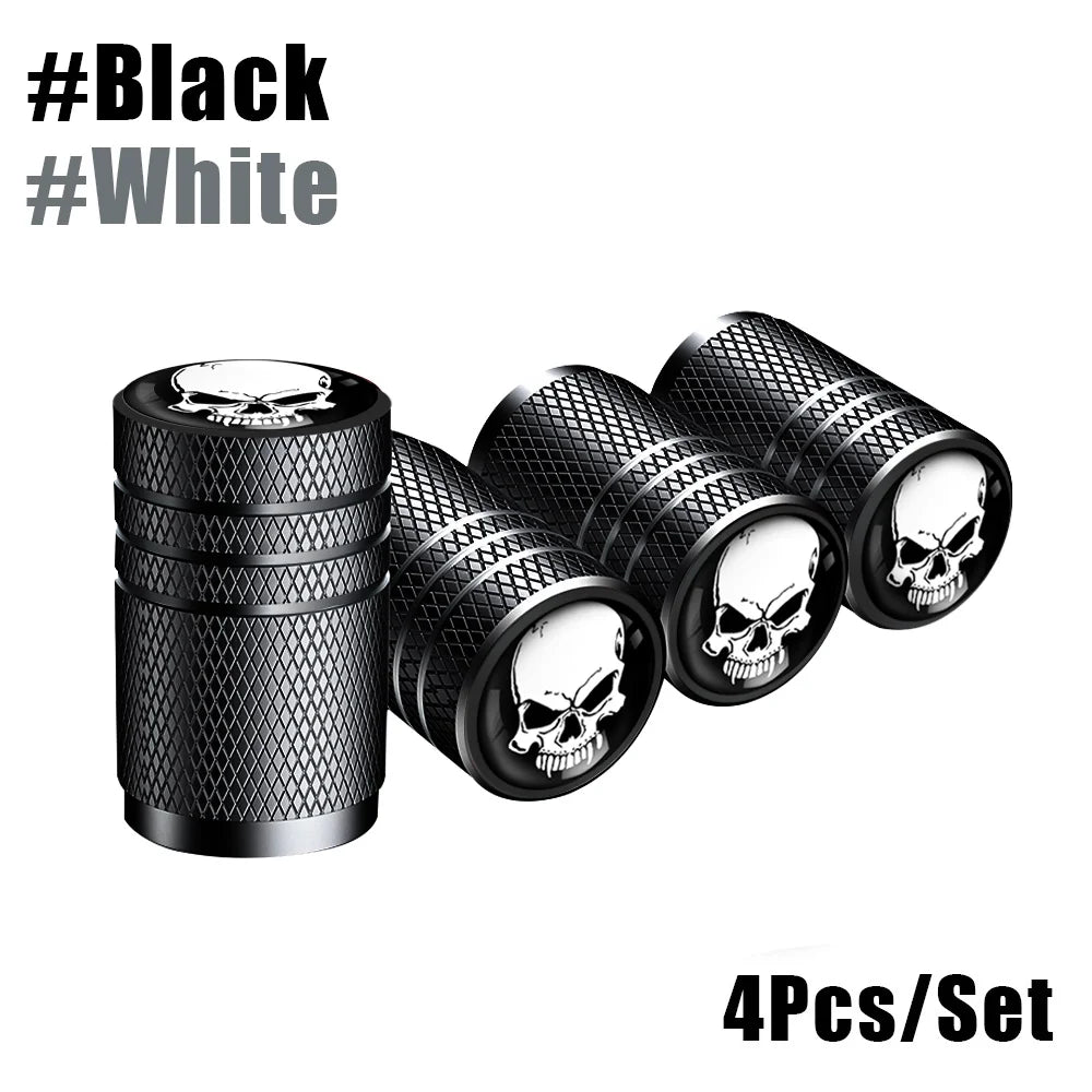 4-Pack Aluminum Tire Valve Stem Caps — Universal Dustproof Air Valve Caps for Car, Bike & Motorcycle