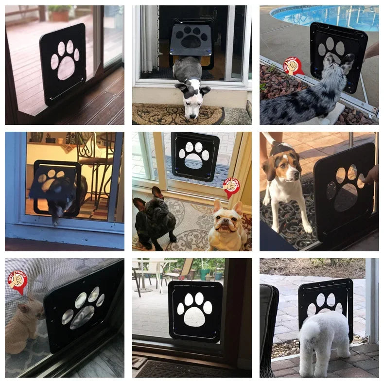Magnetic Lockable Pet Screen Door for Cats & Small/Medium Dogs — Window/Gate Mount, L 24×29 cm (9.4×11.4 in) & XL 37×42 cm (14.6×16.5 in), Easy Install