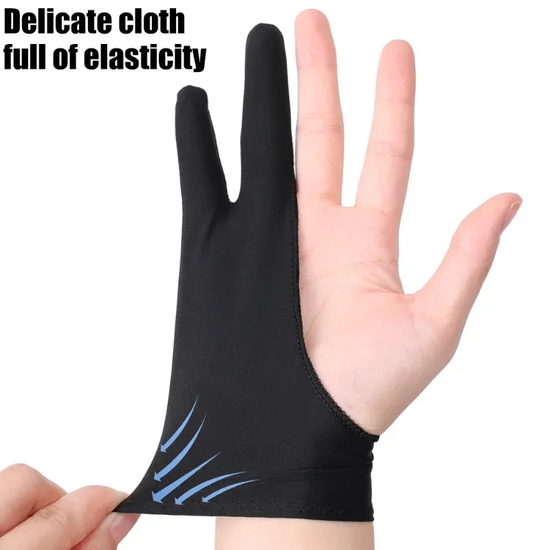 Two-Finger Drawing Glove — Anti-Smudge Palm Rejection Artist Glove for Graphics Tablets & iPad (1/2/4 Pack)