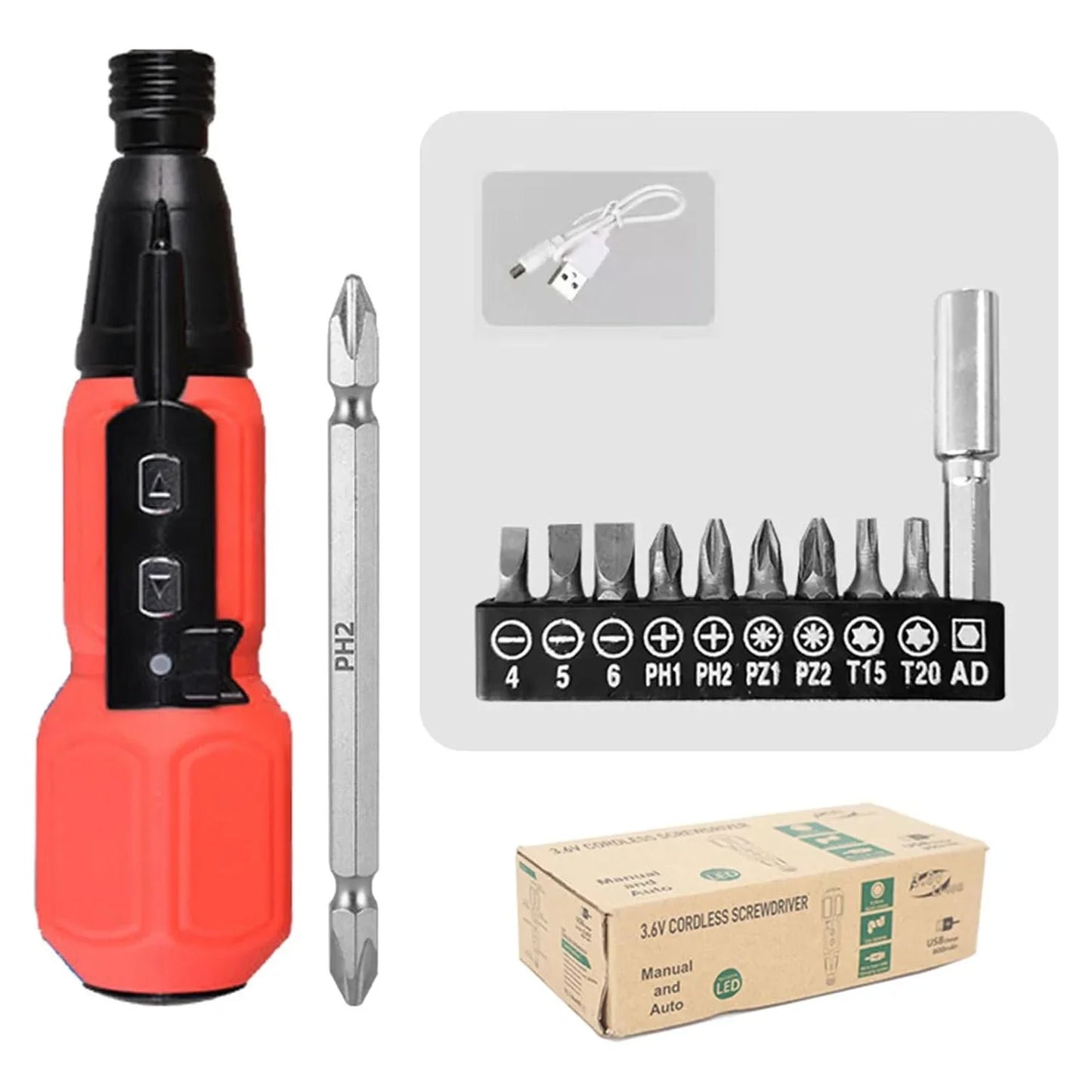 Rechargeable Cordless Electric Screwdriver Set – Portable Quick Repair Tool for Home & Electronics