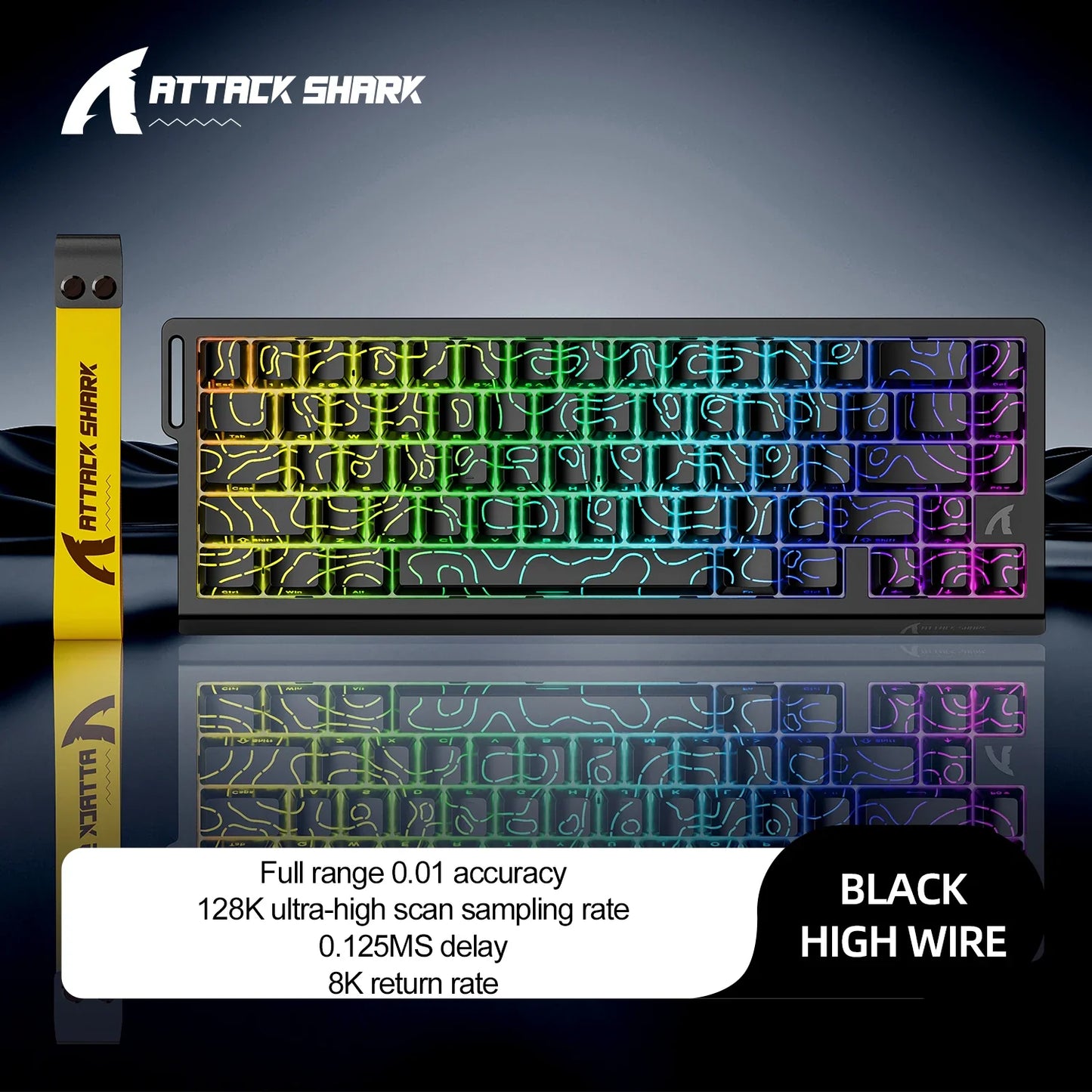 Magnetic 68-Key Wired Mechanical Gaming Keyboard – Hot-Swap PBT Keycaps, RGB Backlight, 8000Hz Polling, 0.125ms Response