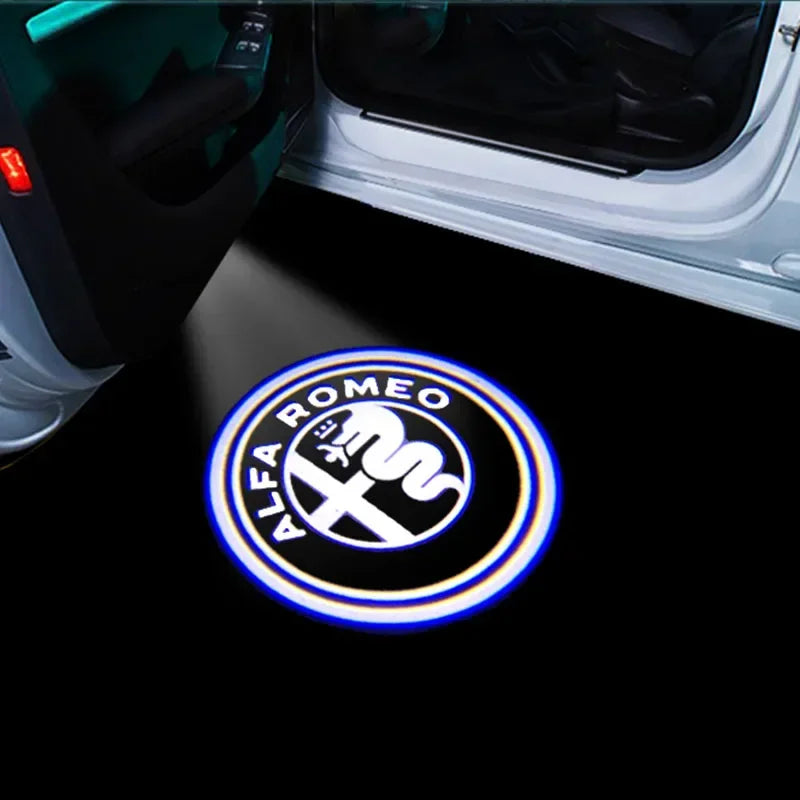 2-Pack LED Car Door Logo Projector Lights Fits Giulia Giulietta Mito Stelvio Brera 147 156 159