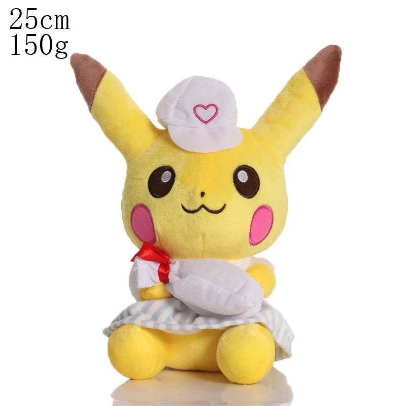 Pikachu & Friends 8 in (20 cm) Plush Stuffed Animal — Pikachu Charmander Squirtle Bulbasaur Eevee Scorbunny Gengar Snorlax Christmas Gift