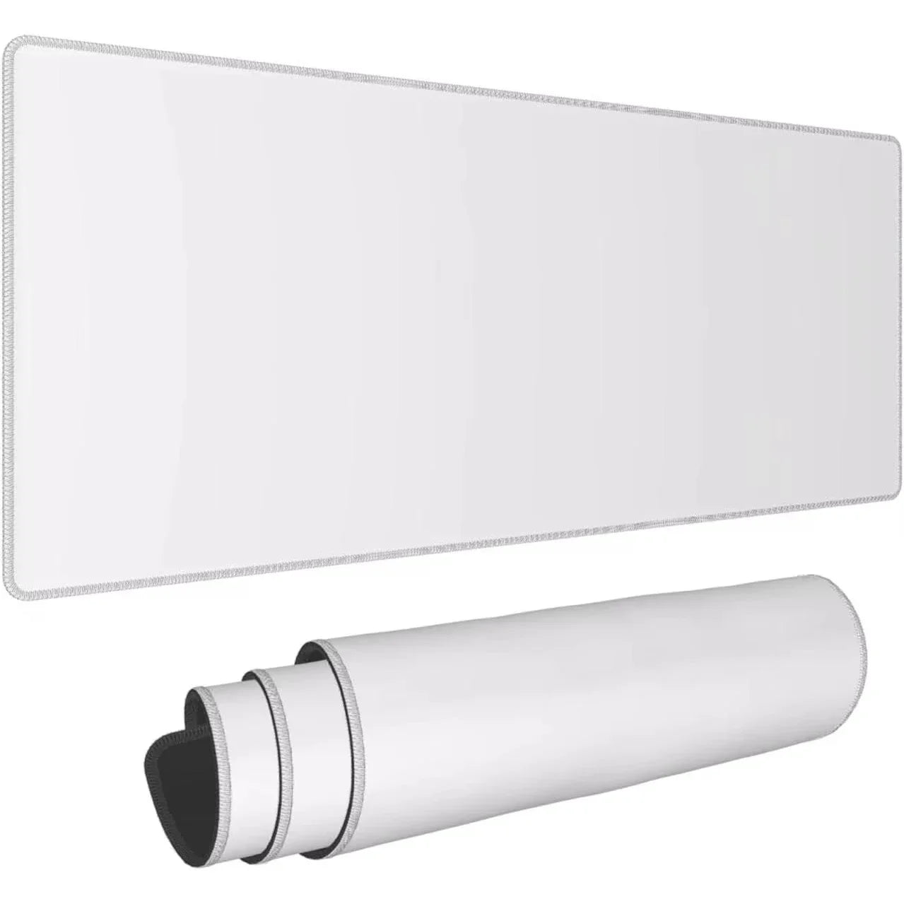 XXL Mouse Pad 900x400 mm (35.4 x 15.7 in) White Gaming Desk Mat – Waterproof Non‑Slip Stitched Edge