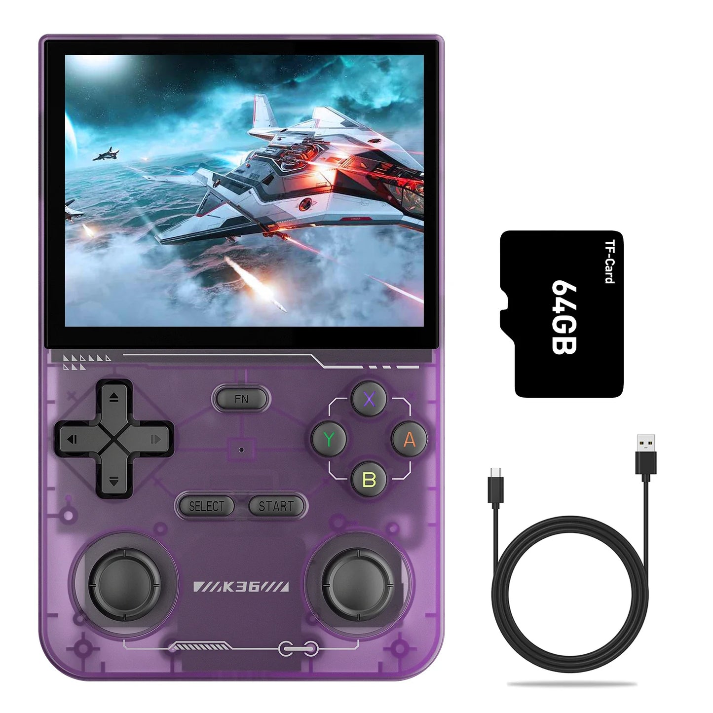 3.5-inch (8.9 cm) IPS Handheld Game Console, 64GB Built-in, 16,000+ Retro Games, Type-C Charging