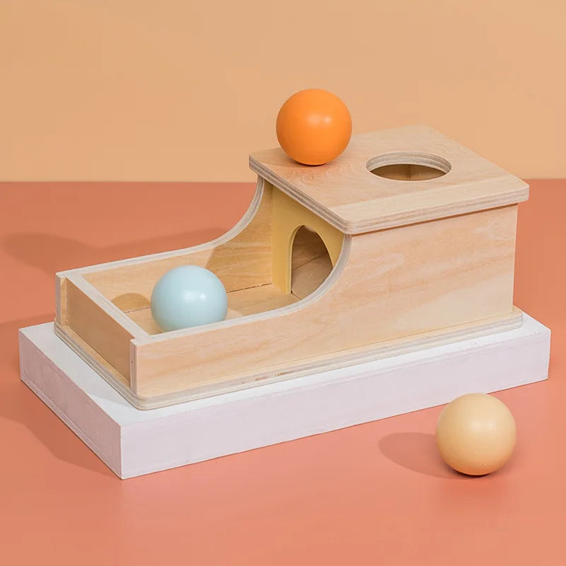 Montessori Wooden Coin Box Drawer Toy - Early Learning Shape Sorting & Counting Game for Babies and Toddlers