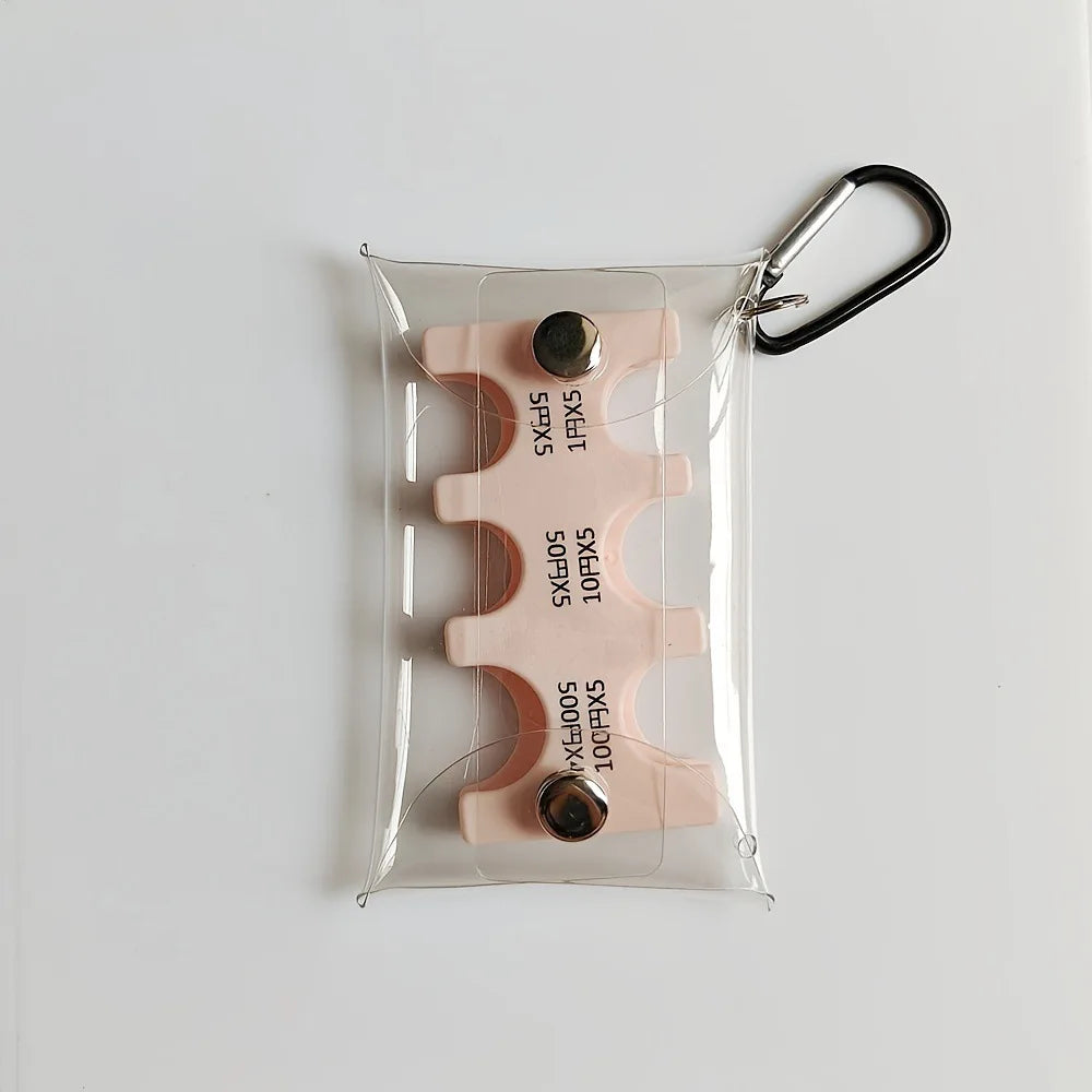 Portable Transparent Coin Clip Organizer Wallet – Small PVC Travel Coin & Card Holder
