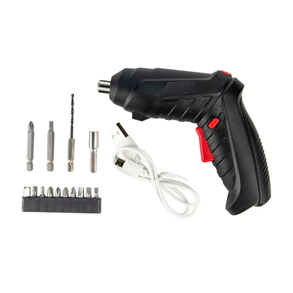 3.6V Rechargeable Cordless Electric Screwdriver Set – 1800mAh USB Mini Power Drill with LED Light for Home DIY