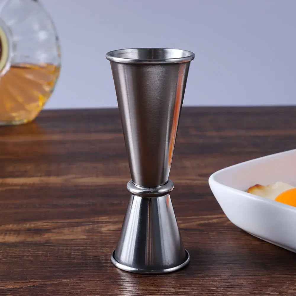 Dual-Sided Stainless Steel Jigger — Double Shot Cocktail Measure Bar Tool