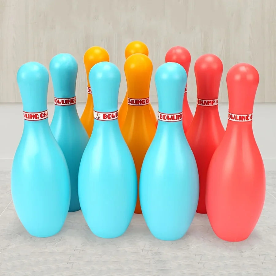 12-Piece Mini Bowling Set – 10 Pins & 2 Balls, Plastic Kids Indoor Outdoor Game Party Gift