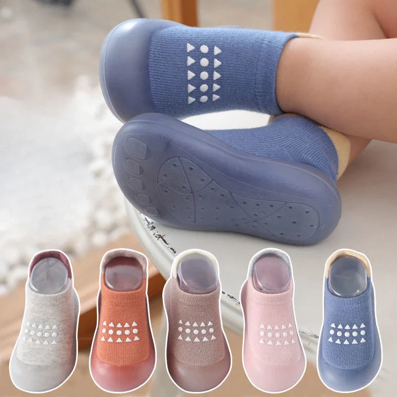Combed Cotton Anti-Slip Breathable Soft Sole Baby First Walker Shoes Mesh Floor Socks