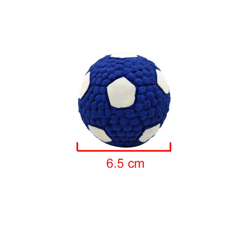 Dog Squeaky Latex Ball Chew Toy – Dental Cleaning Training & Interactive Play (Rugby, Tennis, Volleyball, Football, Basketball Shapes)