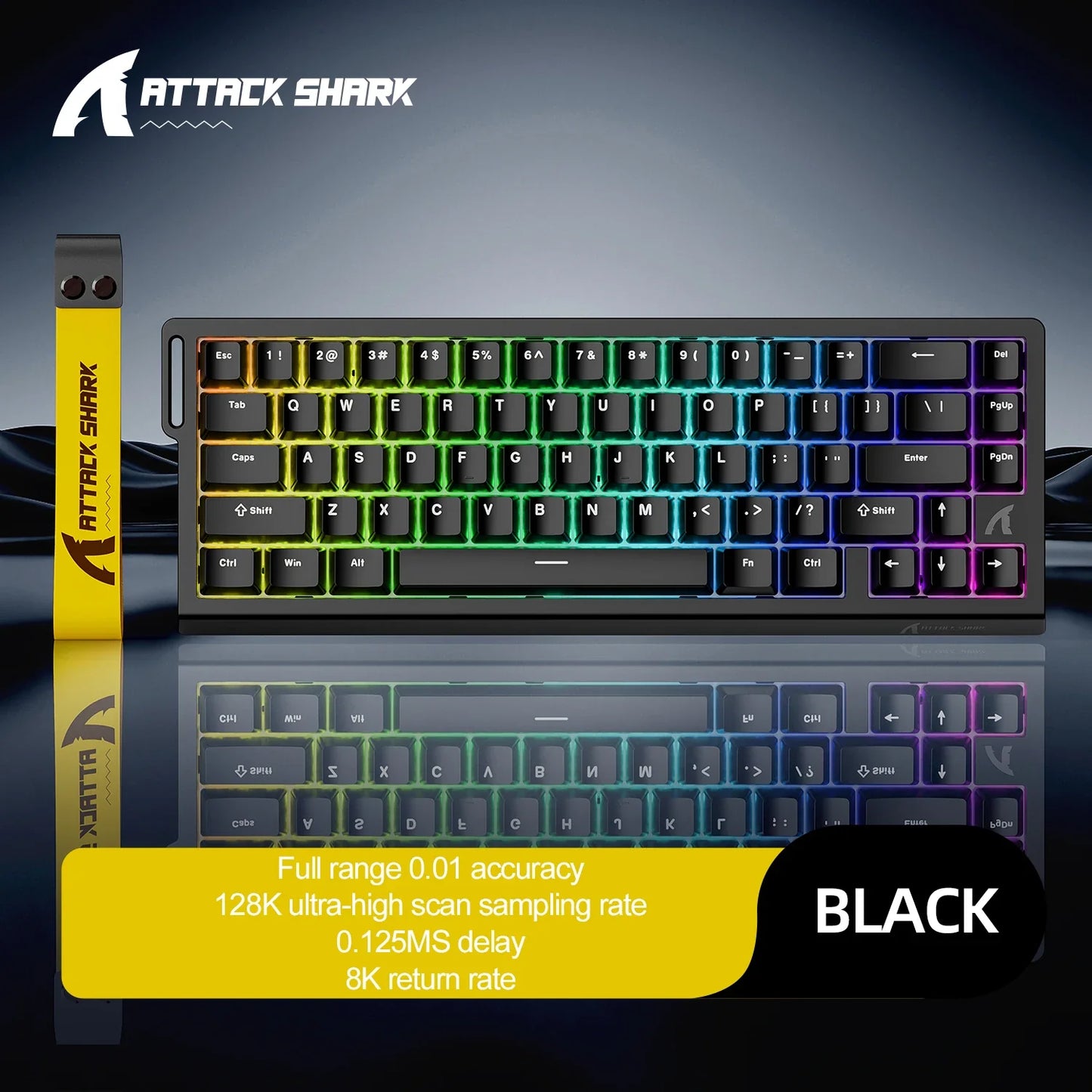 Magnetic 68-Key Wired Mechanical Gaming Keyboard – Hot-Swap PBT Keycaps, RGB Backlight, 8000Hz Polling, 0.125ms Response