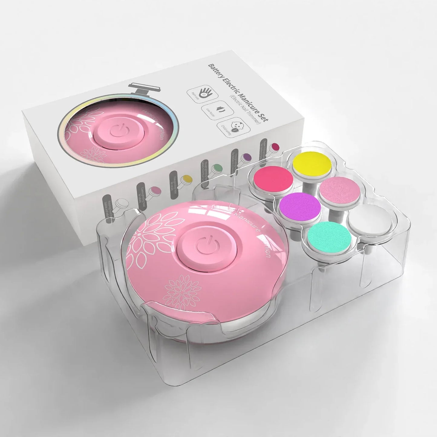 Electric Baby Nail Trimmer Infant Nail Grinder with 6 Grinding Heads - Nail Clippers & Polisher