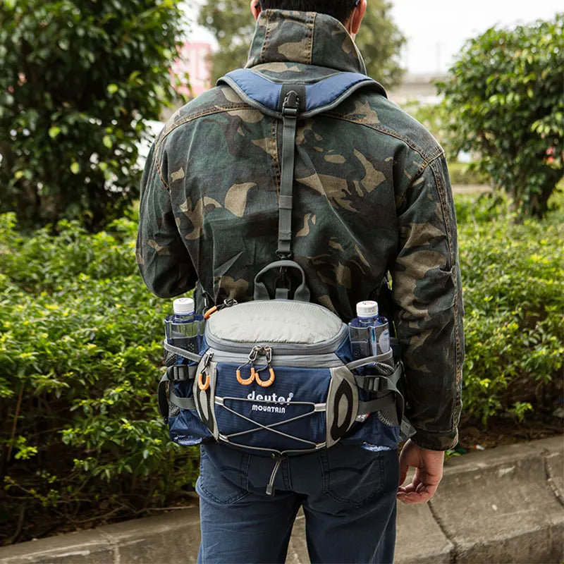 Convertible Waist Bag to Shoulder Backpack 8L - Cycling Hiking Running Camping Water Bottle Fanny Pack for Men