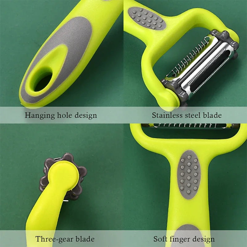 3-in-1 Rotary Vegetable Peeler Julienne Slicer and Grater for Carrot Potato Fruit Kitchen Tool
