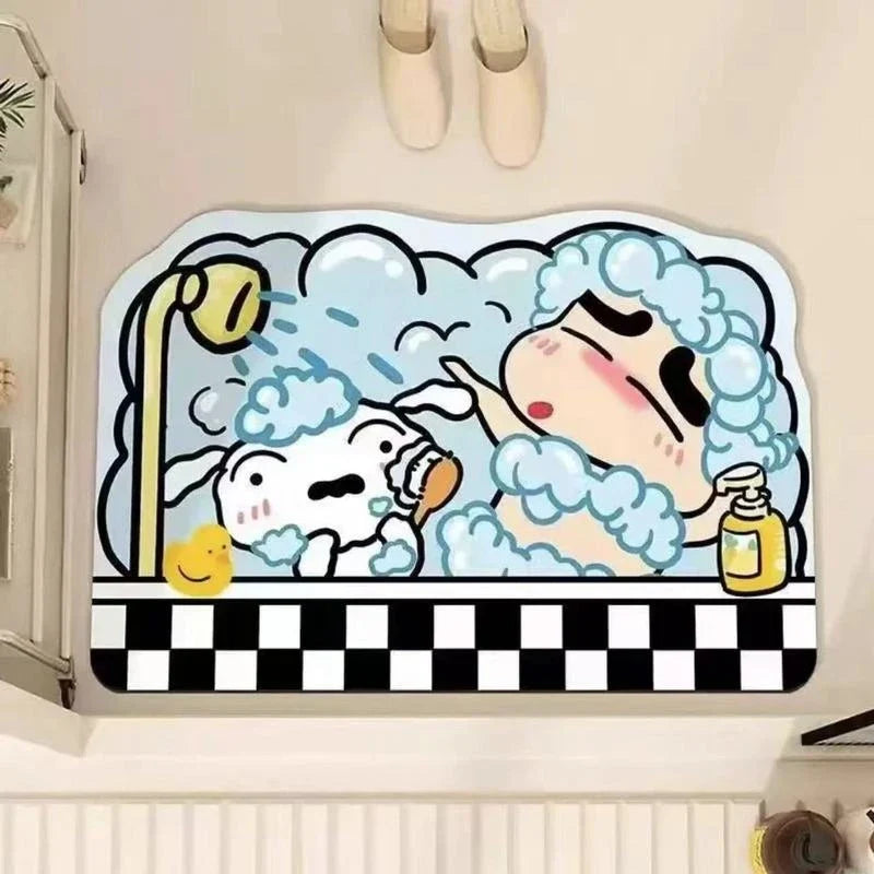 Cartoon Anime Quick-Dry Bath Mat – Soft Absorbent Shower Rug for Bathroom & Home Gifts