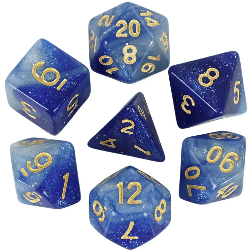 7-Piece Galaxy Polyhedral Dice Set for DnD & RPGs – Colorful Universe Effect (D4-D20)