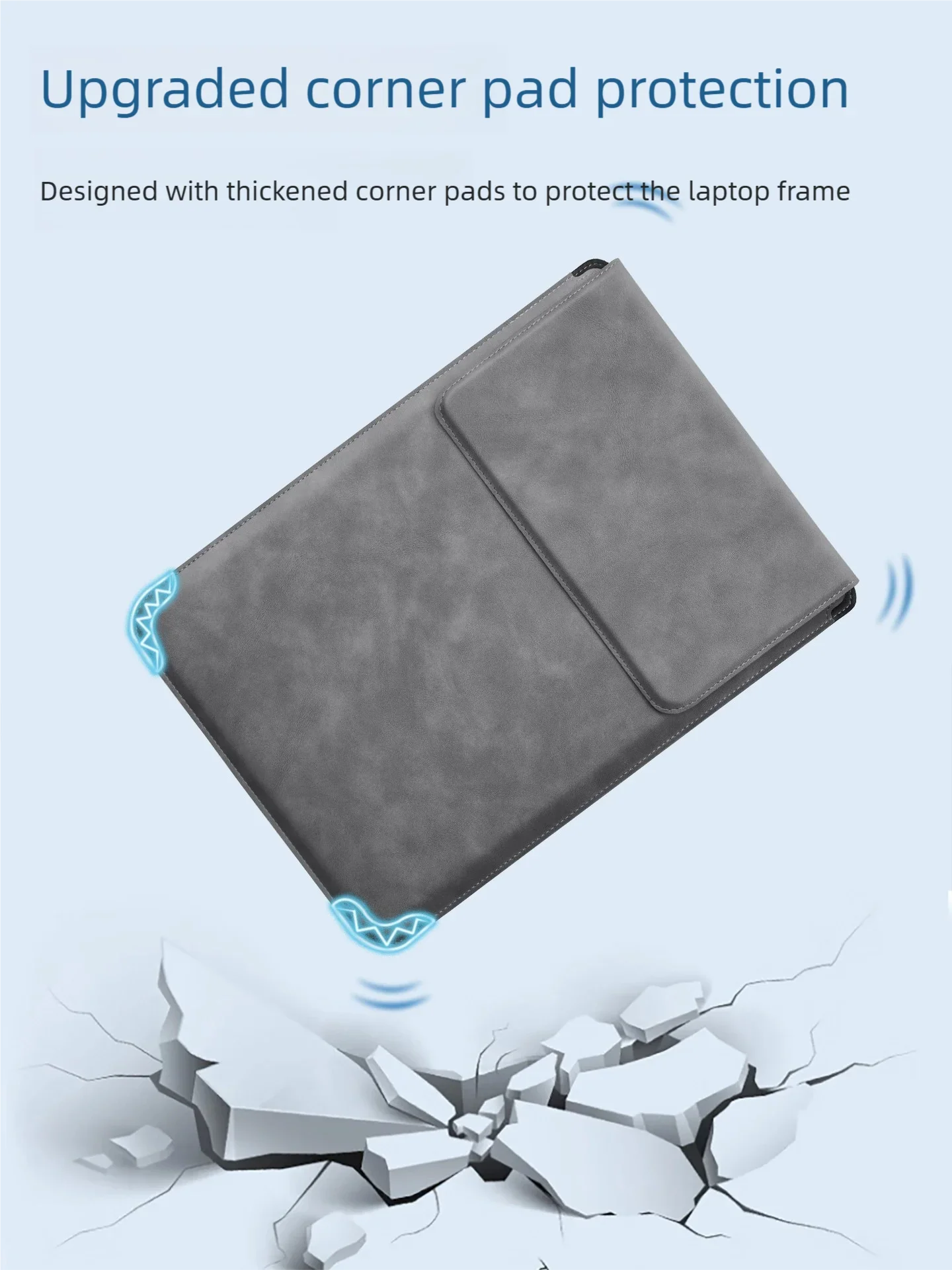 Laptop Sleeve with Stand 13–16 Inch (13.6/14/15/15.6) PU Notebook Case – Slim Protective Sleeve for Laptops, Unisex