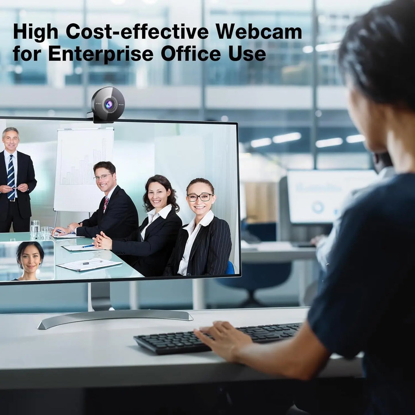 4K UHD USB Webcam with Built-In Microphone — 1080P/60fps HD Mini Camera for PC, Laptop & Desktop