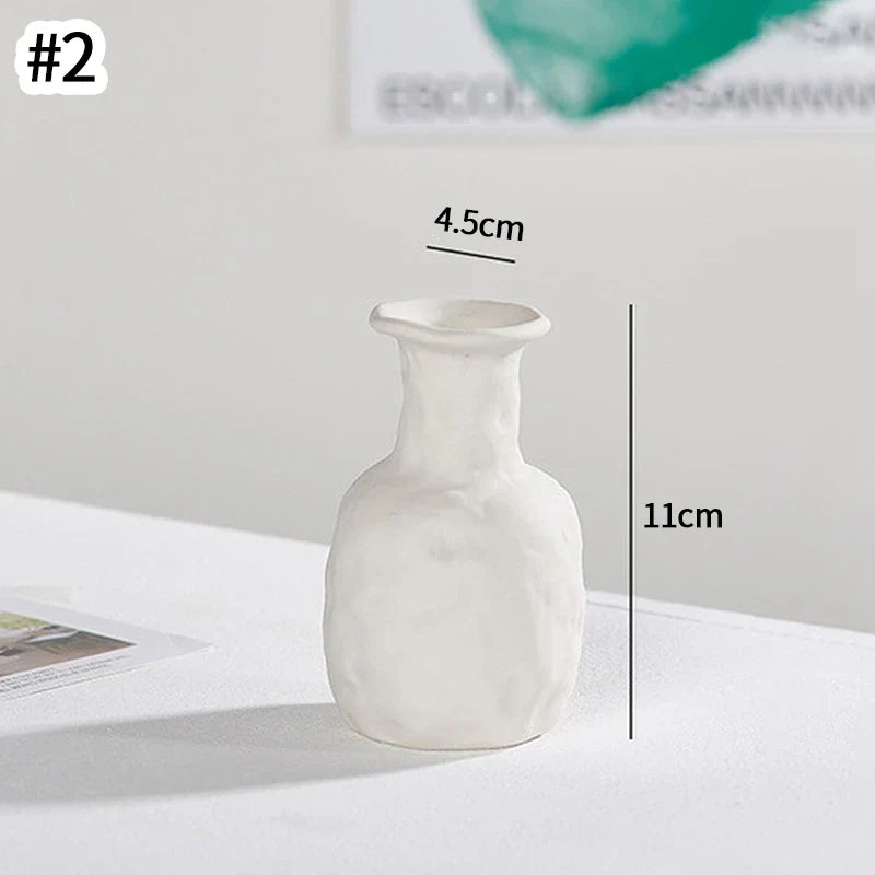 Ceramic Decorative Vase for Dried Flowers & Hydroponic Plants, Modern Table Ornament for Living Room Bedroom Office