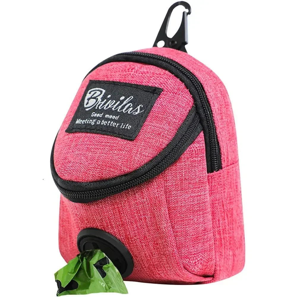Portable Dog Treat Bag & Poop Bag Dispenser – Waterproof Training Pouch Waist Bag for Walking