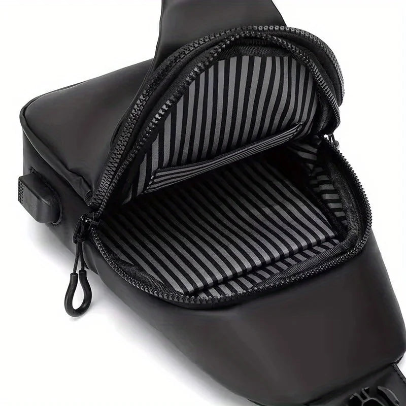 Men's Waterproof Large-Capacity Crossbody Sling Bag — Lightweight Single Shoulder Travel Bag