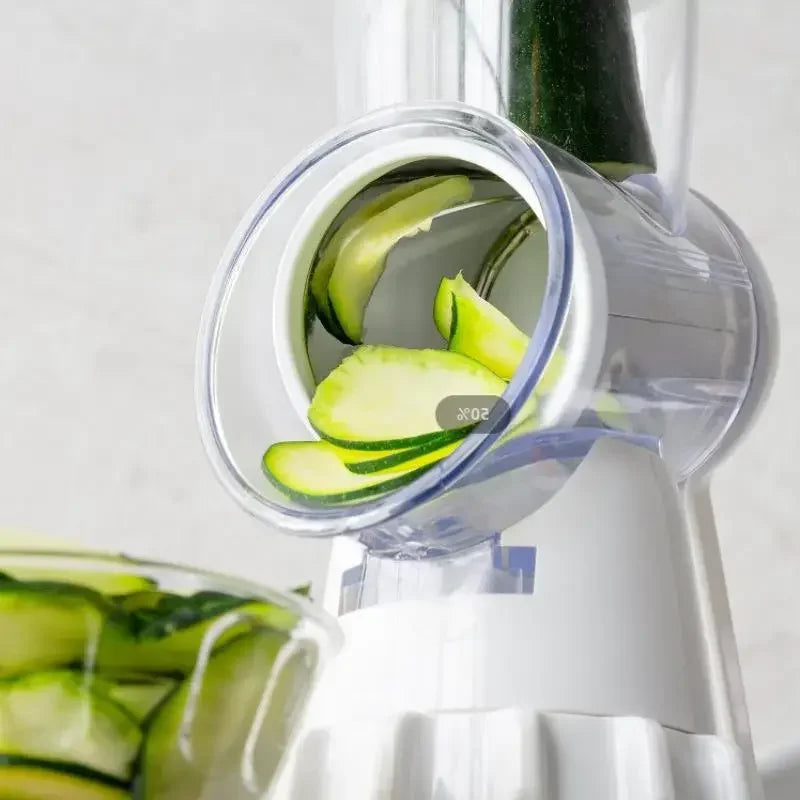 3-in-1 Vegetable Slicer Mandoline Manual Cutter, Round Chopper & Shredder for Potatoes, Fruits & Vegetables
