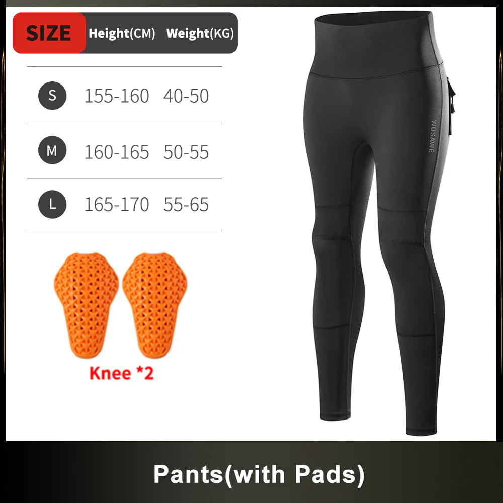 Women's High-Waist Motorcycle Riding Pants with Removable Knee Pads, Reflective Commuter & Fitness Trousers