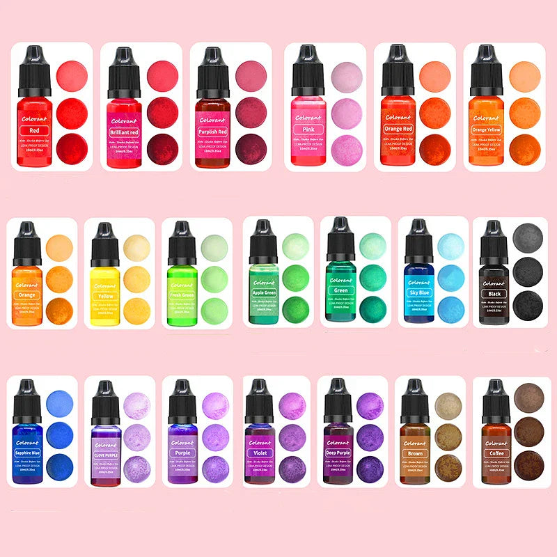 20-Color Liquid Candle Dye Set for DIY Candles, Soap & Resin Crafts