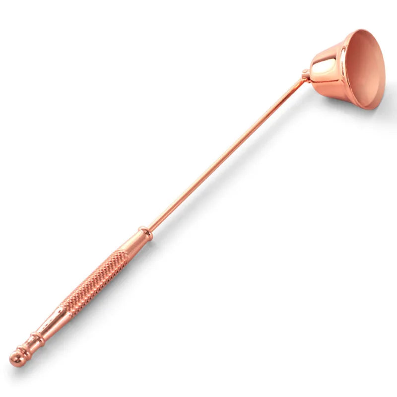 Bell-Shaped Metal Candle Snuffer — Gold Black Silver, 18 cm (7.1 in) Handle Vintage Candle Extinguisher for Home & Spa