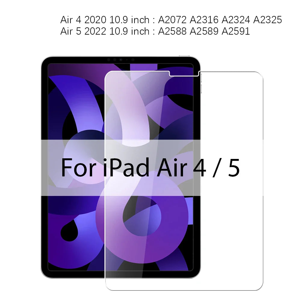 Tempered Glass Screen Protector for iPad Pro 11/12.9/13-inch, iPad Air & iPad Mini - 9H Anti-Fingerprint HD Scratch Resistant