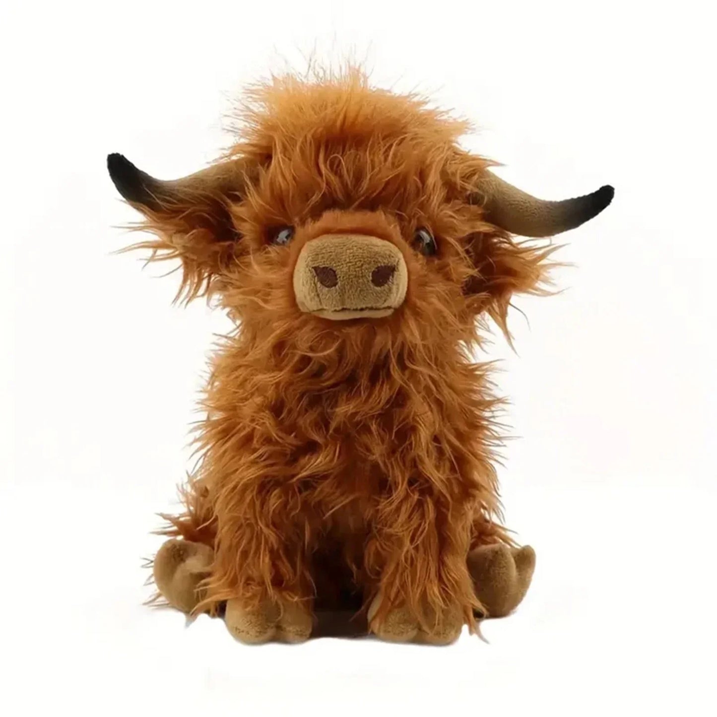 Highland Cow Plush Toy 12 in (30 cm) Soft Stuffed Animal for Kids & Adults - PP Cotton Filled, Multicolor