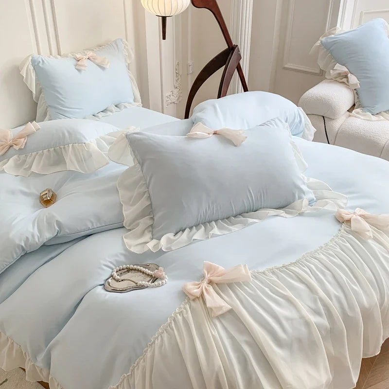 3-Piece Solid Twill Polyester Duvet Cover Set with 2 Pillowcases — Multiple Sizes (135x200 to 260x240 cm / 53x79 to 102x94 in) — White, Yellow, Pink, Purple
