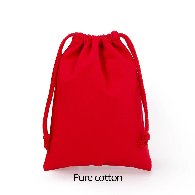 Cotton Drawstring Canvas Bags - White Reusable Gift & Storage Pouches for Candy, Jewelry, Travel and Home Organization