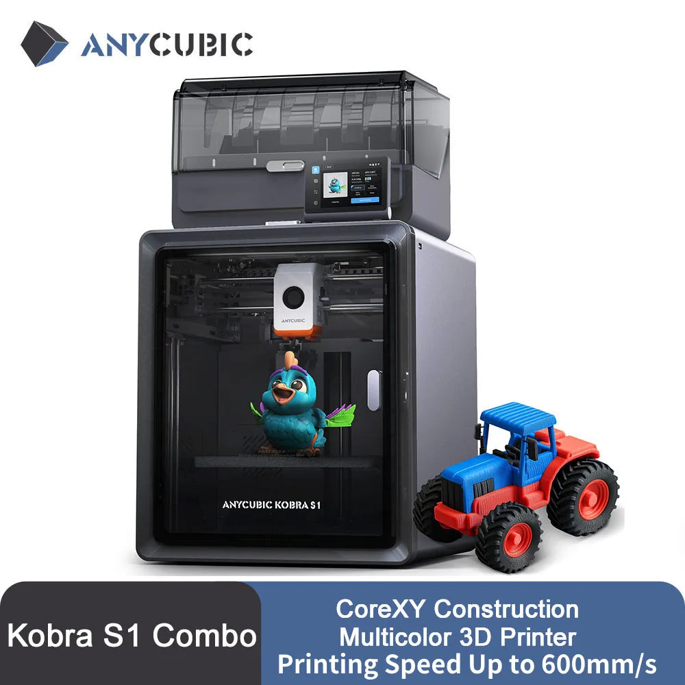 Multi-Color CoreXY 3D Printer — 250×250×250 mm (9.8×9.8×9.8 in), Up to 600 mm/s, Auto-Leveling, Wi‑Fi, ±0.1 mm Precision