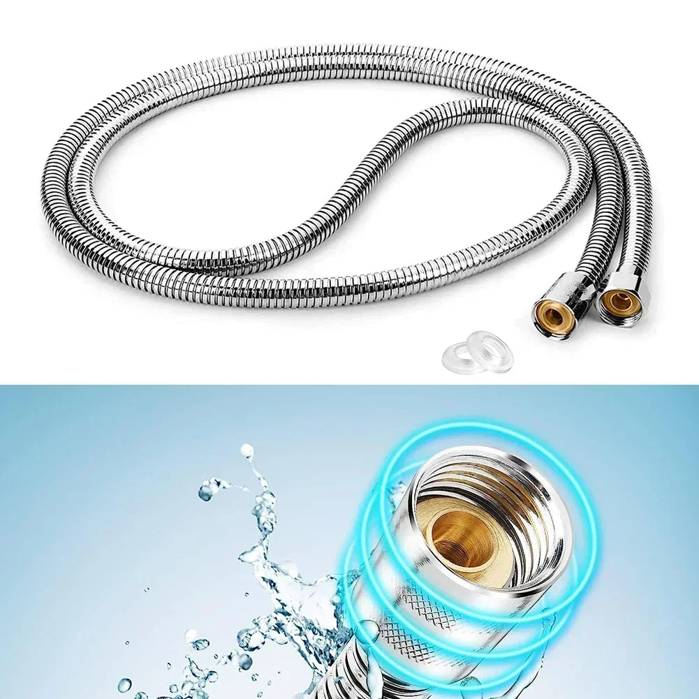 2M (6.6 ft) Stainless Steel Shower Hose Extension – Bathroom Water Pipe