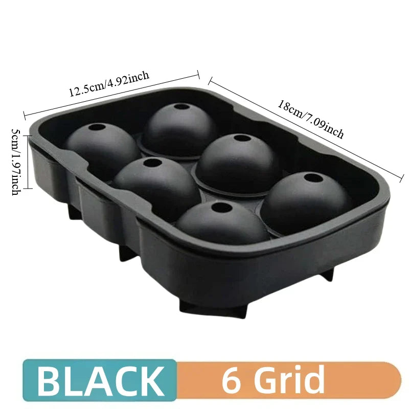 Silicone Ice Ball Maker Tray – 4/6/8-Grid Ice Mold for Cocktails, Chocolate & Jelly – Food-Grade Dishwasher-Safe