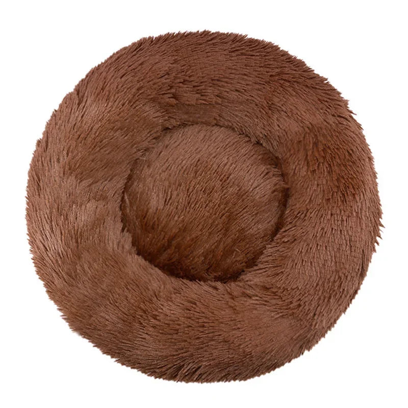 Calming Plush Pet Bed for Dogs & Cats - Corduroy Fleece Bolster, Non-Slip Waterproof Bottom, Multiple Sizes (15.7–35.4 in / 40–90 cm)