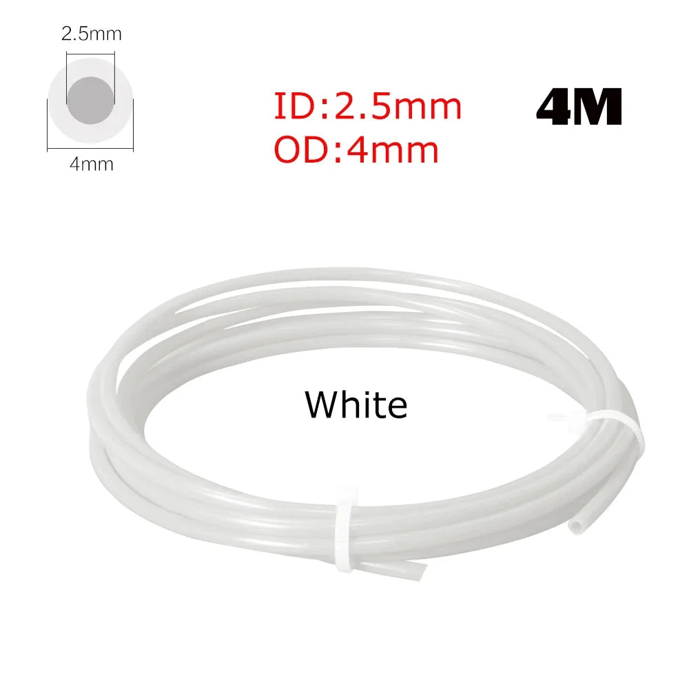 PTFE Tube Pneumatic Connector for 3D Printers — 4mm OD / 2.5mm ID (0.157 in / 0.098 in) for 1.75mm Filament