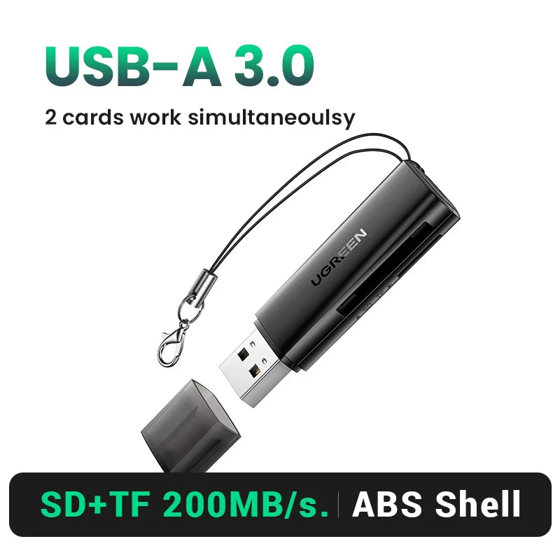 USB 3.0 & USB-C SD/MicroSD Card Reader - 2-in-1 USB-A/Type-C Memory Card Adapter, SD/TF, 5Gbps Fast Transfer