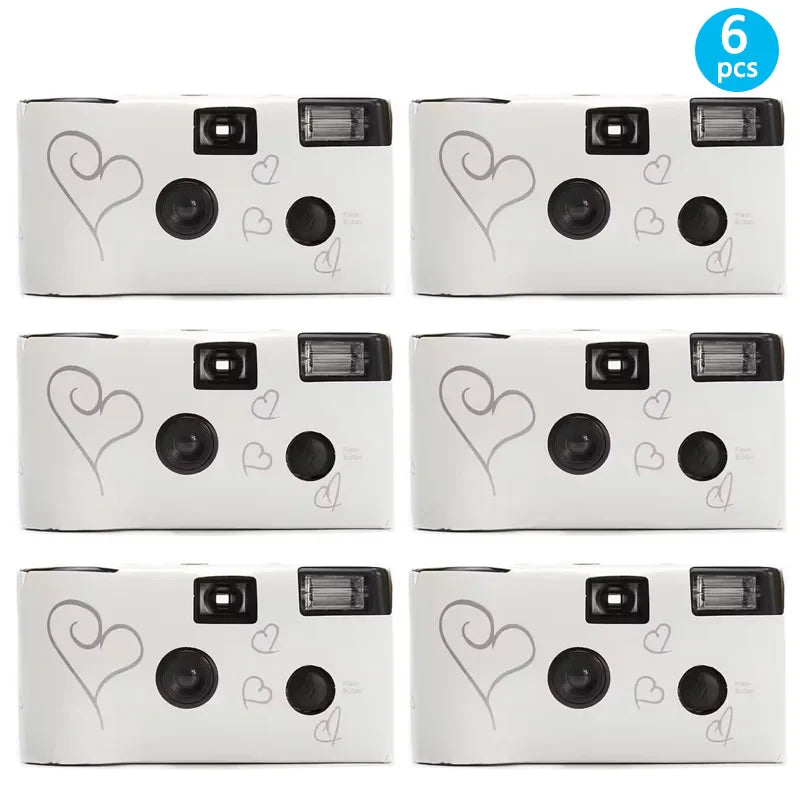 Retro 35mm Disposable Film Camera - 16 or 27 Exposures, Single-Use Party & Kids Gift (1-6 Pack)